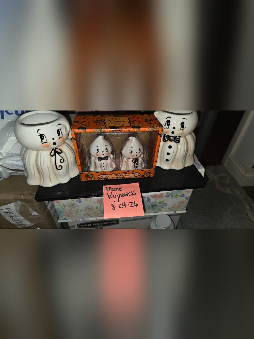 White Ghost Salt & Pepper Shakers And Mugs